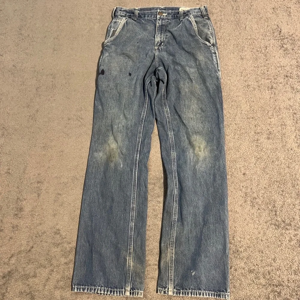 Vintage Carhartt Dungaree Fit Carpenter Jeans Mens 30x32 Distressed Workwear